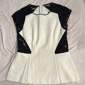 Rebecca Taylor color block peplum fitted top